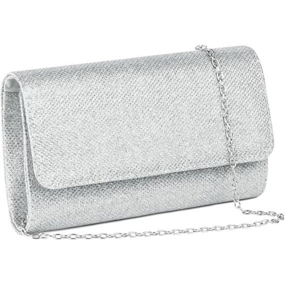 Clutch Purse, Evening Bag for Women Zipper Shoulder Bag for Wedding and Party - Picture 8 of 8